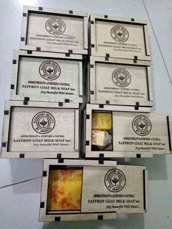 Saffron Soap With Wooden Box