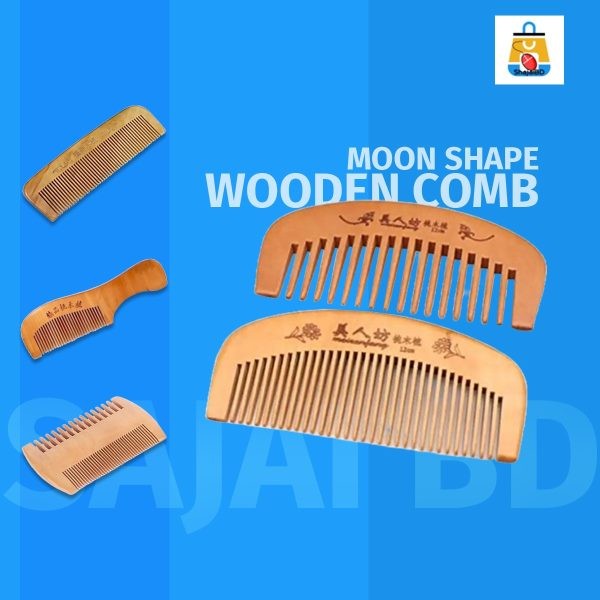 Moon Shape Wooden Comb